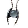 Retro Angel Wing Crystal Pendant Necklace - Alloy Charm Jewelry for Women Men Party Dating Daily Wear Vacation Gift Necklaces