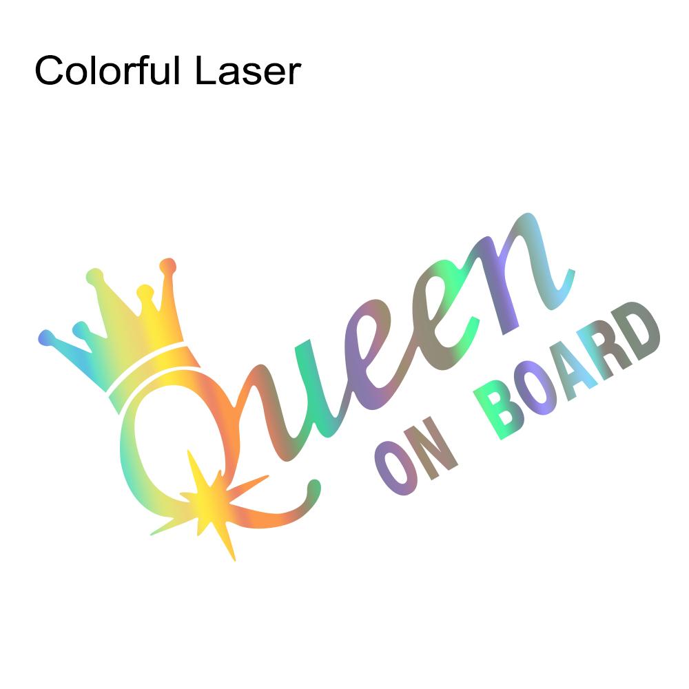 Kreativer Autoaufkleber Kronen-Design QUEEN AN BORD Vinyl-Abziehbild Wasserdicht Personalisierte Auto-Styling Dekoratives Aufkleber-Zubehör