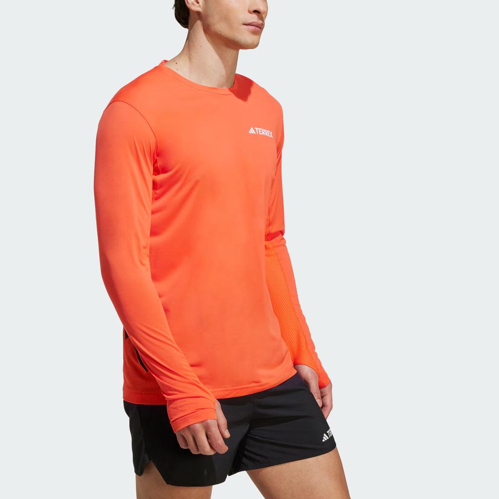 adidas Terrex Climacool Dlouhý rukáv Outdoor Rychleschnoucí Kulatý výstřih Pulovr Tričko Pánské Svršky Střední náraz-Oranžová JN5325