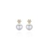925 Sterling Silver Simple Crystal Pearl Stud Earrings Women Fashion Charm Anniversary Gift Jewelry