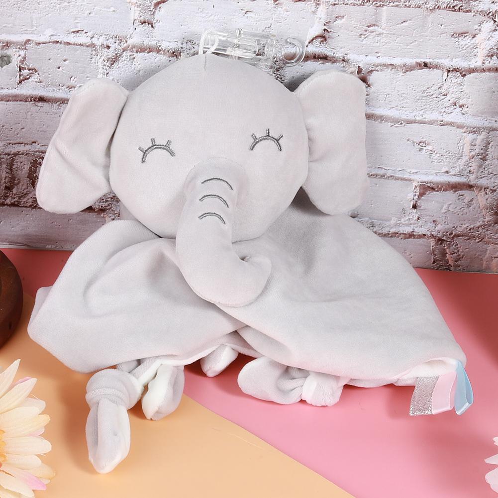 Soothe Appease Towel Infant Animal Plush Comforting Teether Toy for 0-2 Years Old BabyElephant