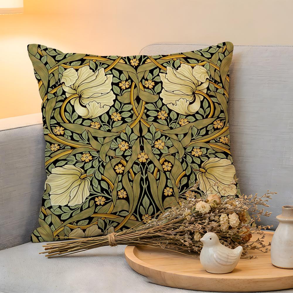 Cushion Cover  Linen  SkinFriendly Soft Decorative Case For Sofa Home Decor Art WWilliam MMorris Flower Pillow cover