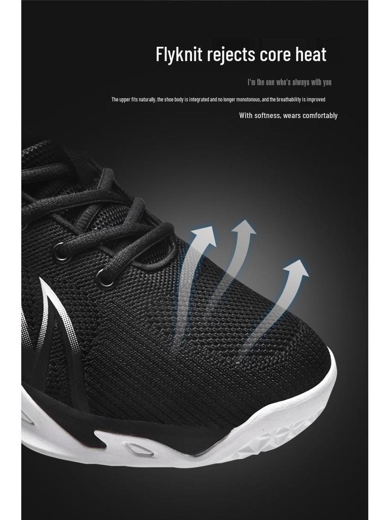 Men's High-Top Breathable Flyknit Basketball & Running Shoes - Non-Slip, Wear-Resistant for Autumn/Winter