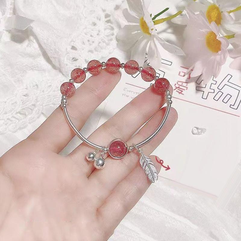 

Творческий розовый перо серебряный цвет бисерный браслет темпераментный лист браслет простой универсальный подарок на вечеринку ювелирные изделия