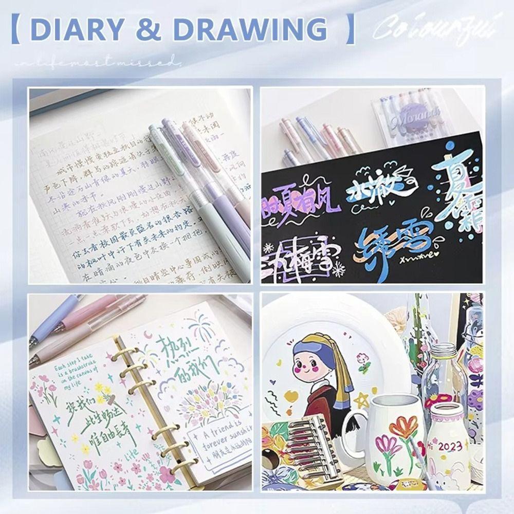 6Colors/Set Acrylic Painting Colored Gel Pen Press Type Drawing Colored Pen Gift