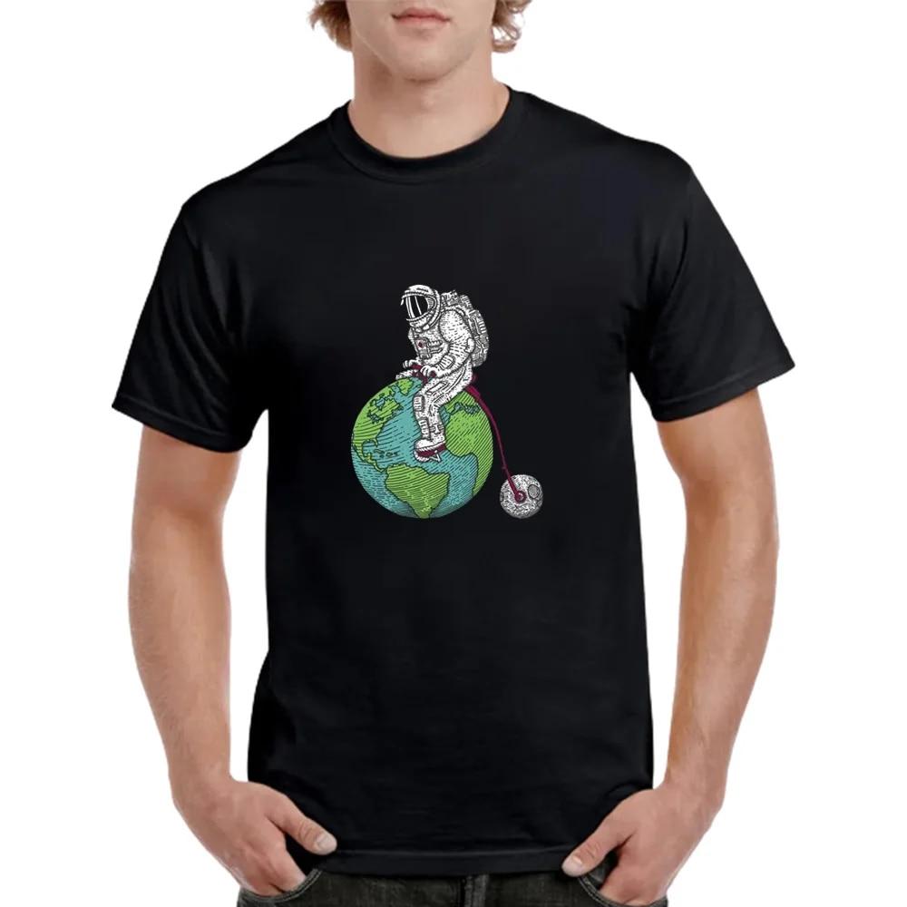 

Летняя уличная спортивная футболка с модным 2D принтом «Астронавт», мужская футболка большого размера для взрослых, удобная удобная футболка с круглым вырезом и короткими рукавами XXL темно-синий