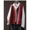 DIMANAF 2026 Autumn Winter New Plus Size Women Vintage Knitted Vest Coat Casual Sleeveless Button Pockets Sweater