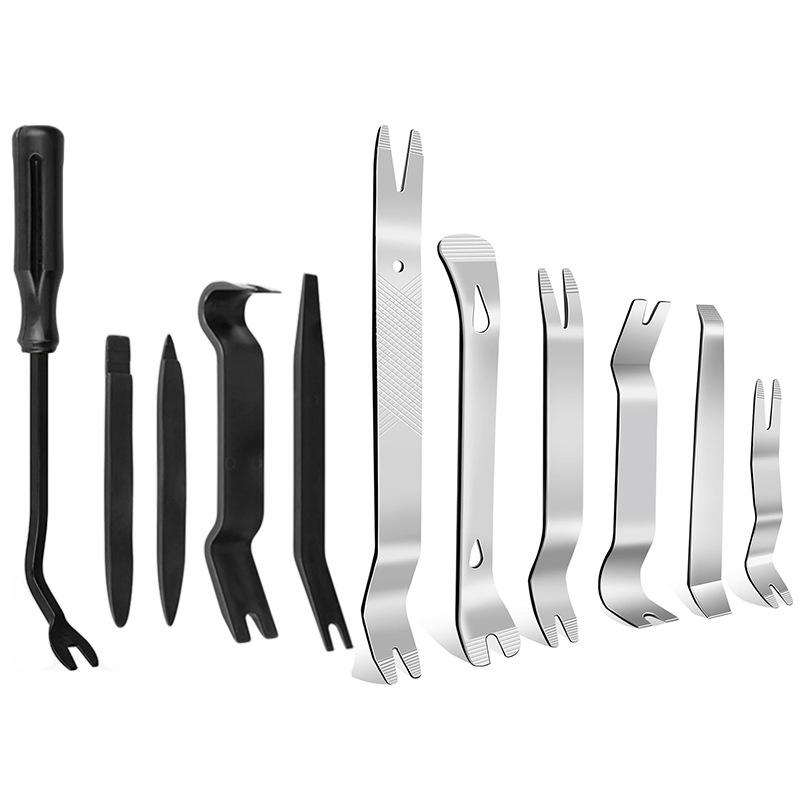 Stainless Steel and Plastic Car Door Panel Pry Tool Set - 6/7/11 Pieces