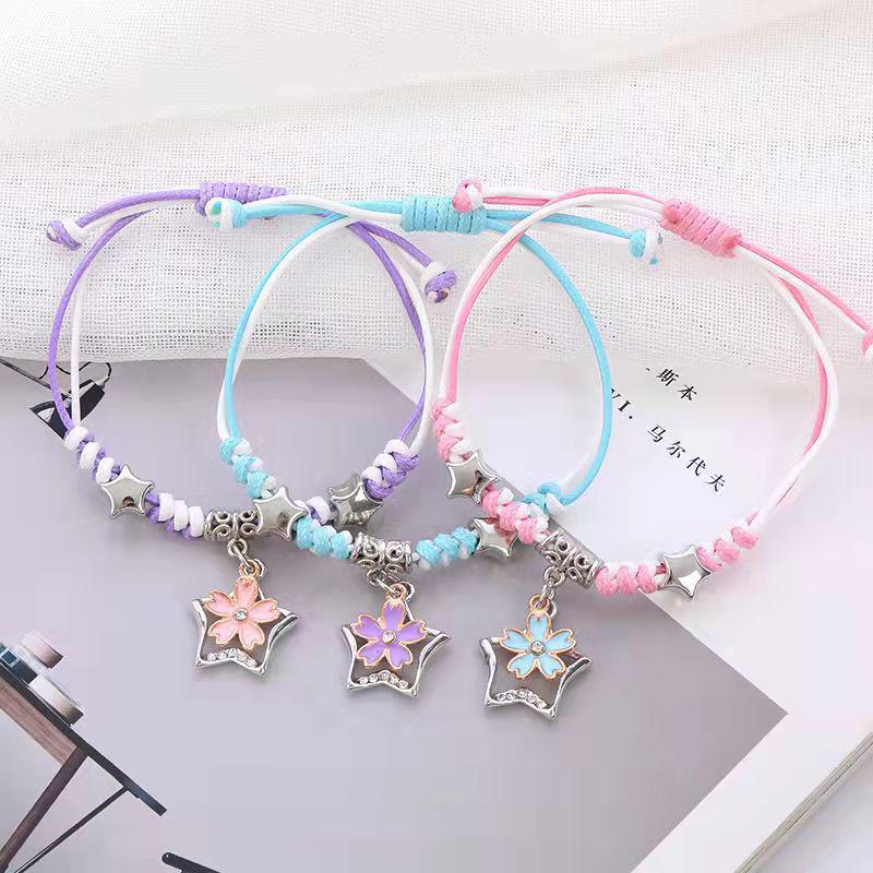 Student Girlfriend's Korean-Style Simple Cute Friendship Woven Bracelet Set - Handmade, Colorful, Three-Piece Rope