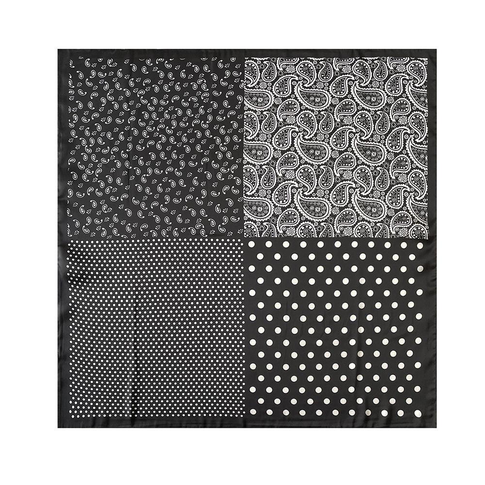 European and American square scarf headscarf 71cm polka dot cashew flower silk scarf men's high-end decorative scarf scarf scarf