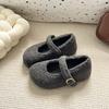 Winter Design Fur Women Mary Jane Shoes Concise Soft Sole Outdoor Shoes Ladies Comfort Warm Cotton Flats Shoes