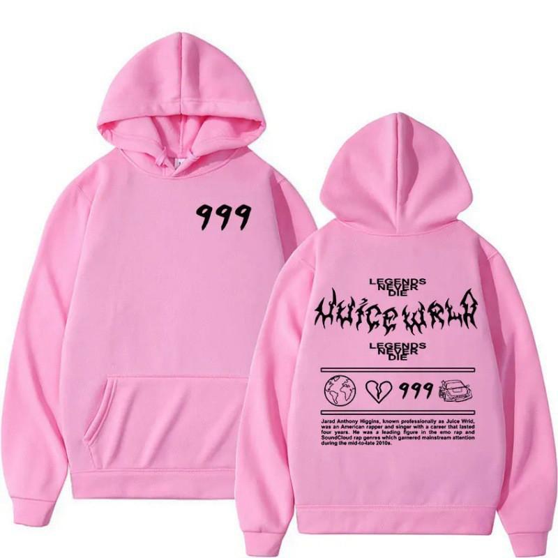 Dámská mikina s kapucí a potiskem písmen ve stylu Juice WRLD Streetwear Ležérní dlouhý rukáv Pulovr