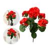 2 Pcs 12.6inch Artificial Geranium Bush UV Resistant Nonwoven Garden Plants Bush No Upkeep Required for Indoor Home Floral Decor