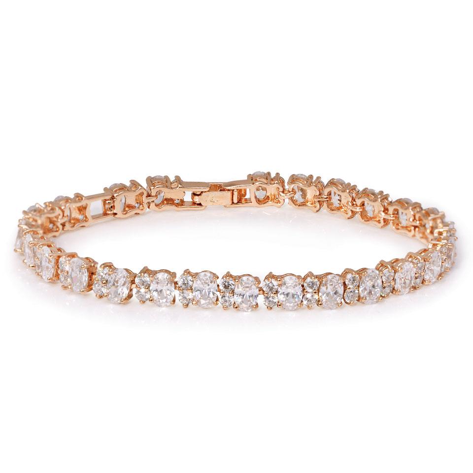 

MxGxFam ( 19.3 Cm X 6 Mm ) 585 Gold Plated Micro Full Zircon Bracelets for Women Men Fashion Jewelry 19.3 cm