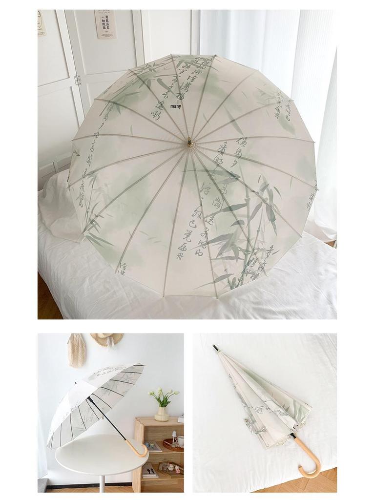 Fully Automatic Vintage Chinese Style UV Protection Folding Sun and Rain Umbrella for Women