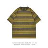 Herren Gestreiftes Lockeres Rundhals Casual Kurzarm T-Shirt