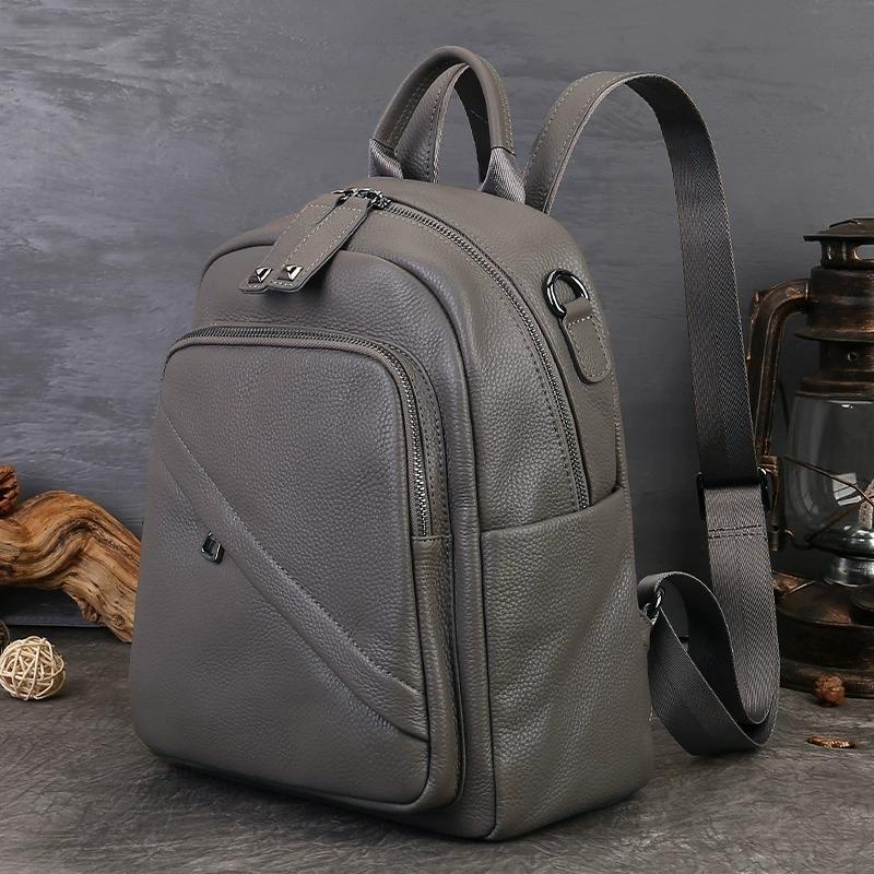 

Big Genuine Leather Backpack Men or Women First Layer Cow Leather Tote Bags Large Fashi Cowhide Shoulder Bag