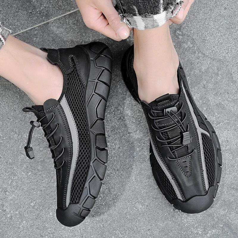 Fashion 2025 New Fashion Flats Summer Mesh Men Shoes Lightweight Sneakers Men Fashion Casual Walking Shoes Breathable Mens Hiking Shoes