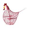 Chicken Wire Egg Basket Fruits Vegetables Rack Small Living Room Decor Decorative Egg Holder Chicken Shape Design Ornament