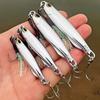 Mirror Surface Artificial Hard Fish Lure 10g-80g Spoon Spinner Bait Metal Jig Bait  White Tip