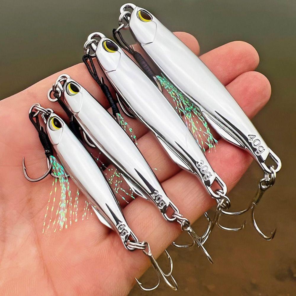 Electroplate Metal Jig Bait 10g-80g Spoon Spinner Bait Artificial Hard Fish Lure  Perch
