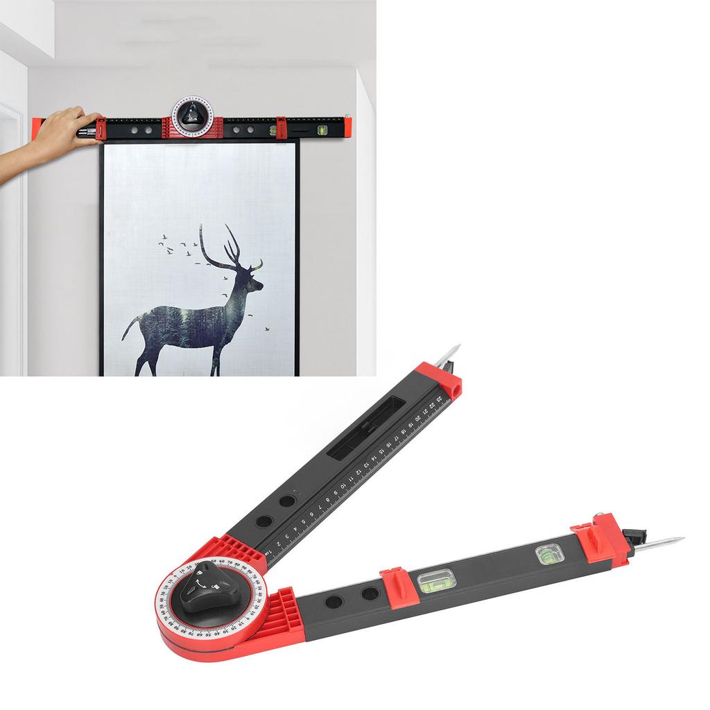 Miter Saw Protractor Metal Angle Measurement Finder Gauge Cutting Tool with Bubble