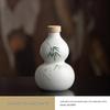 Ancient Style Chinese Ceramic Gourd Wine Bottle with Portable Mesh Bag for Cold Brew
