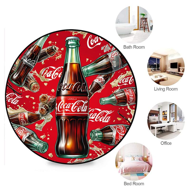 Christmas Gift Halloween Theme Bear Truck Coca Cola Round Carpet Soft Home Decoration Corridor Table and Chair Anti Slip Outdoor Floor Mat Carpet H14