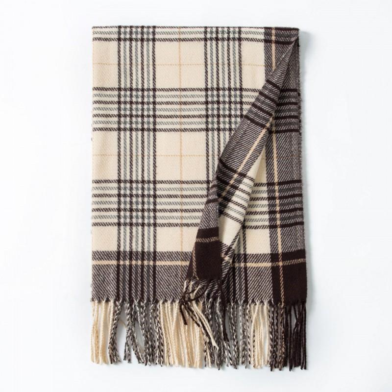 Womens Plaid Scarf Faux Cashmere Long Shawl Winter Warmth Neck Protection Commute