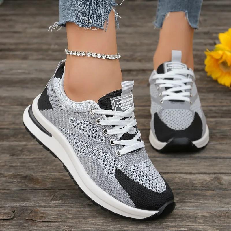 Women'S Casual Lightweight Sneakers  Spring Autumn Fashion Mesh Breathable Versatile Running Shoes Round Toe Walking Shoes
