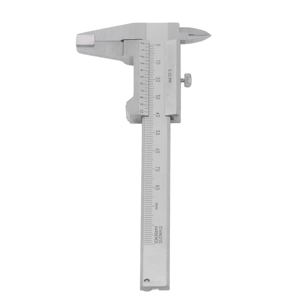 Pocket Vernier Caliper Dual Scale Stainless Steel Measuring Tool for Step Depth Diameter 0‑80mm 0.05mm