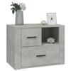 Table de chevet - Maison Exclusive - Gris béton - Bois d'ingénierie - 2 tiroirs + 1 compartiment