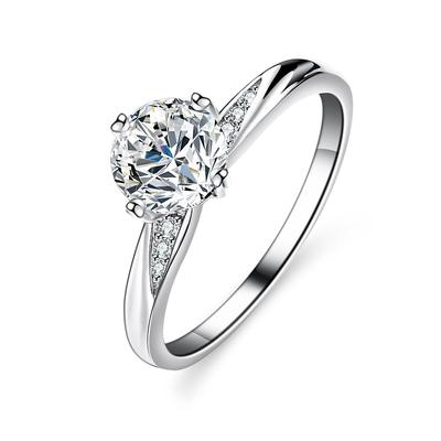 D Color 1ct Moissanite Diamond Ring Women's Silver Ring Flash Diamond Ins Diamond Ring Tail Ring Engagement Ring Wedding Ring Gift for Girlfriend