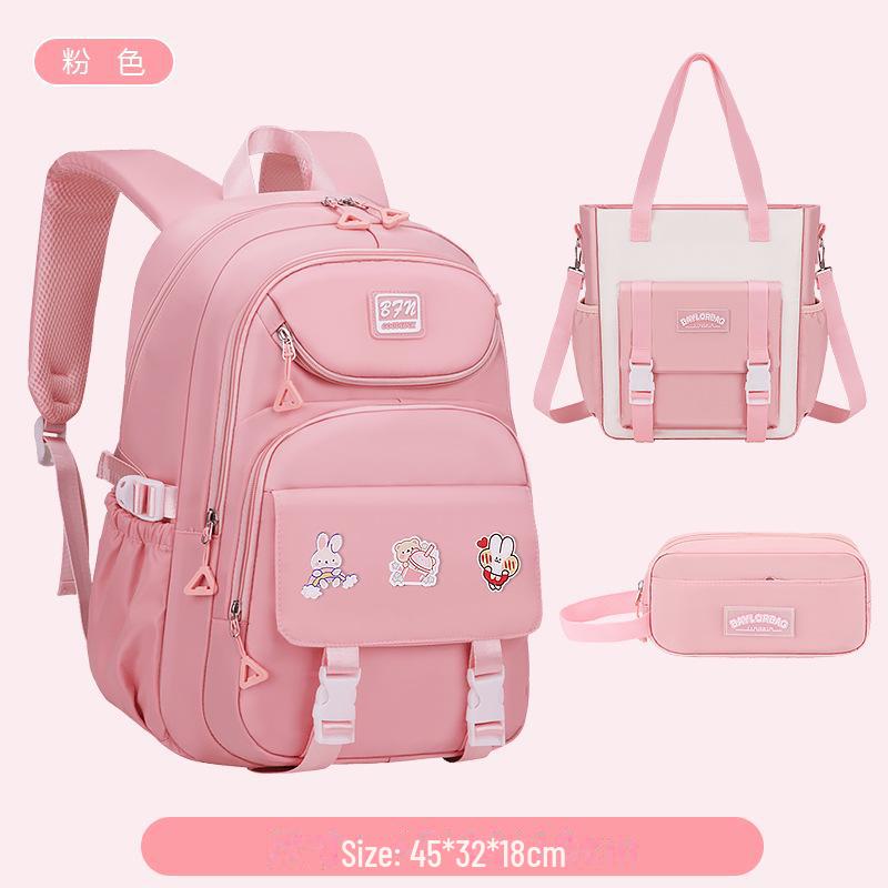 Large Capacity Backpack for Junior and Senior High School Students, Girls, Grades 3-6-9 with Burden-Reducing Design