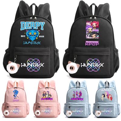 Anime Rajzfilm K-Pop Démonvadászok Nyomtatott Hátizsák Tinédzser Gyerek Diák Iskolatáska Lány Gyerek Ajándék Női Nagy Kapacitású Vízálló Utazótáska
