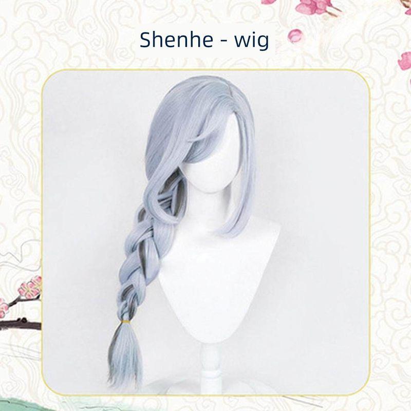 Genshin Impact Cosplay Costume Set Shenhe Full Outfit One-Piece Cosplay Clothing Shenhe Wig One size