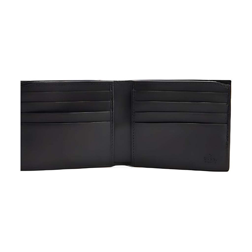 Gucci Vintage Logo Short Double Fold Wallet Men Wallets Ebony Black 451240-KGDHN-9769