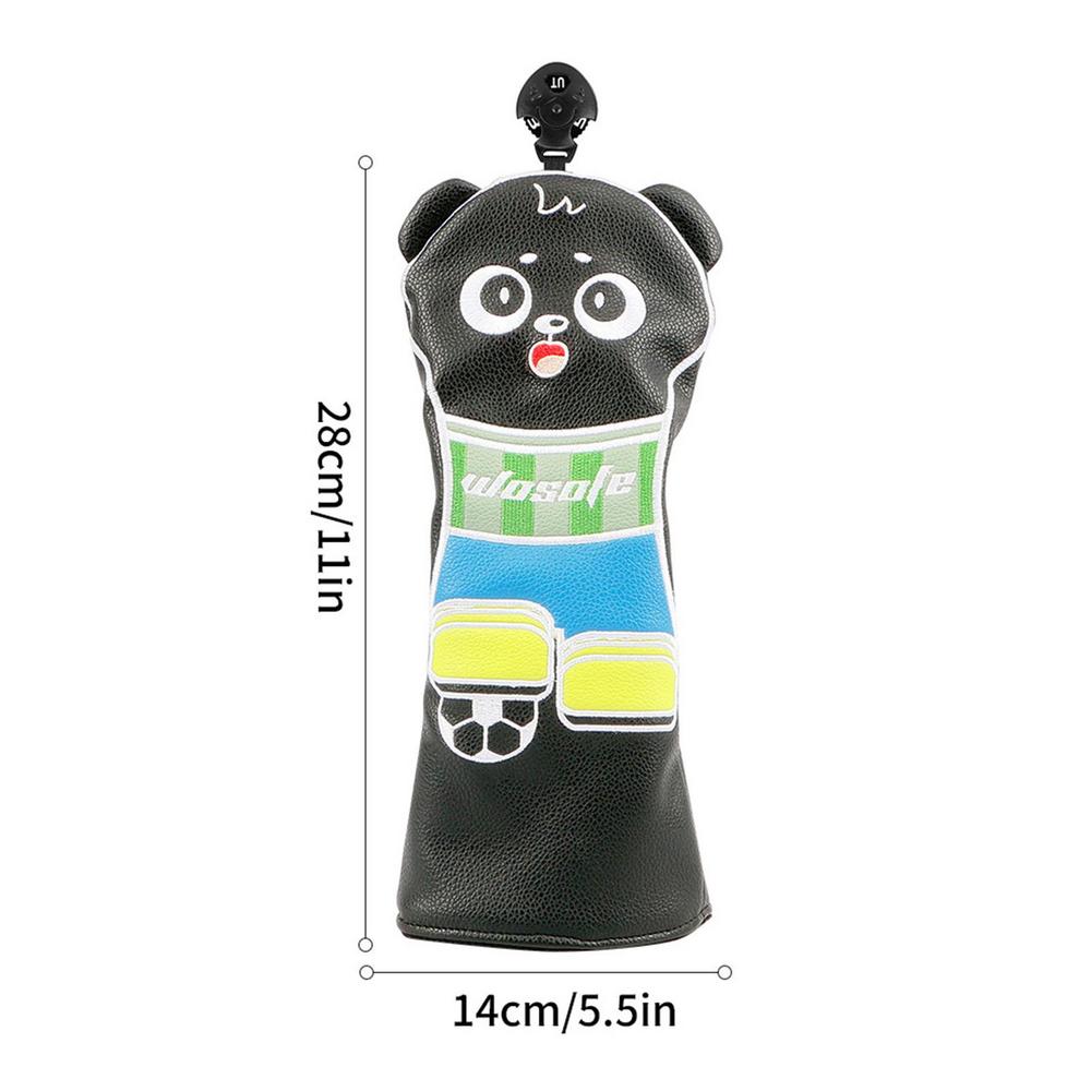 Cute Golf Headcover Golf Club Head Cover For Driver Fairway Hybrid Putter PU Leather Protector Wood Covers Golf Accessories