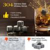 6pcs/set Stainless Steel Reusable Ice Cubes Chilling Stones with Tongs Whiskey Stones Drink Coolers for Wine JT999