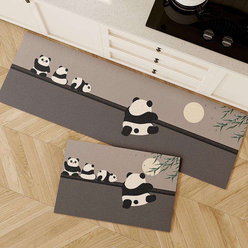 Cute Kitchen Floor Mat, Diatom Mud, Water And Oil Absorption L-Shaped Long Strip Foot Mat, Door Mat, Bathroom Carpet