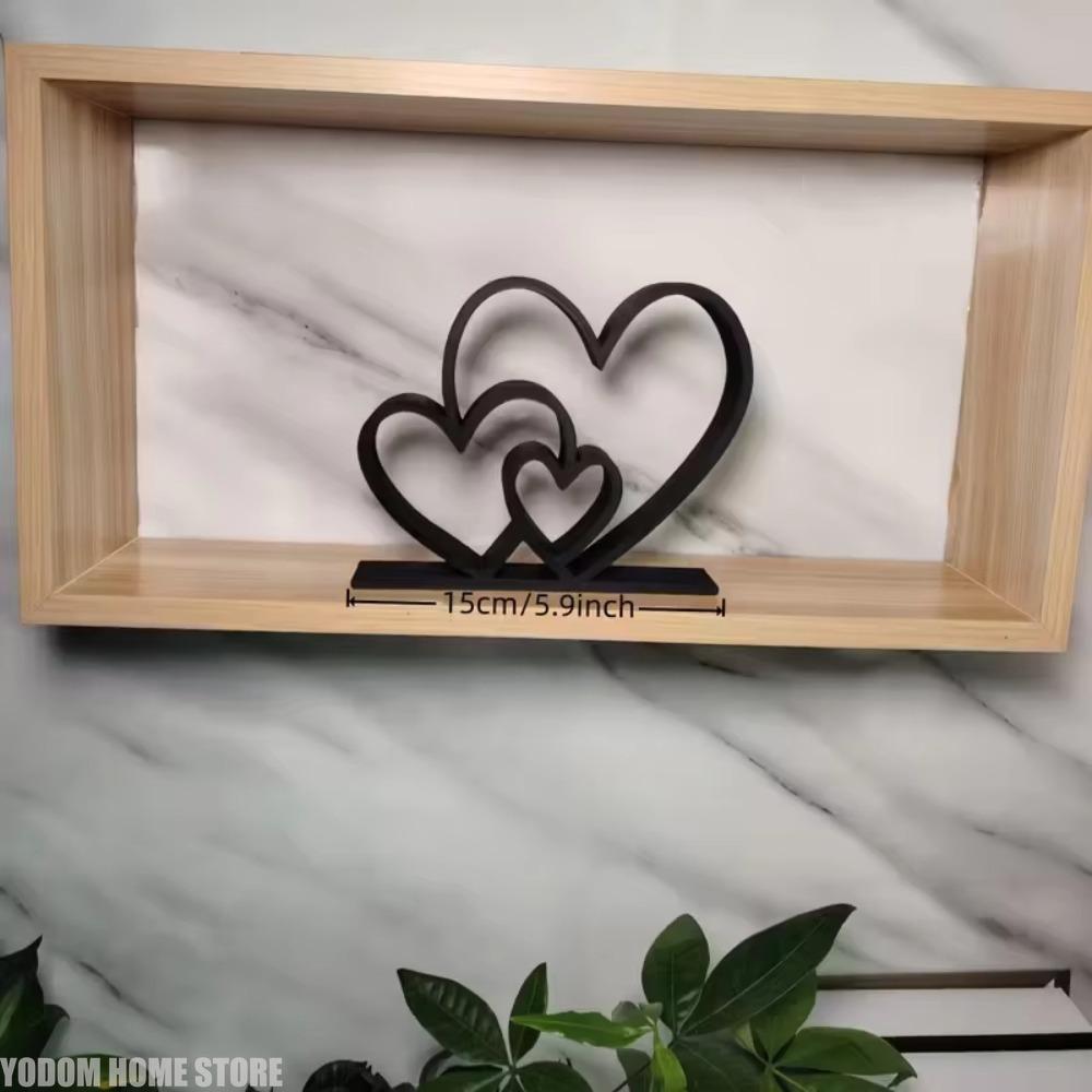 Heart-to-Heart Statue - Black & White Love Ornament, Desk & Bookshelf Decor, Valentine’s Gift, Home Decoration