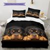 Black Rottweiler Pattern Bedding Home Decoration Birthday Gift (1 * duvet cover + 2 * pillowcase, without core)