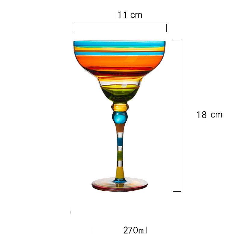 BRPainted Cocktail Crystal Glass Handmade Cocktail Cup Bar Retrostyle Margarita Cocktail Crystal Glass Home Tequila Highfoot GlassEY