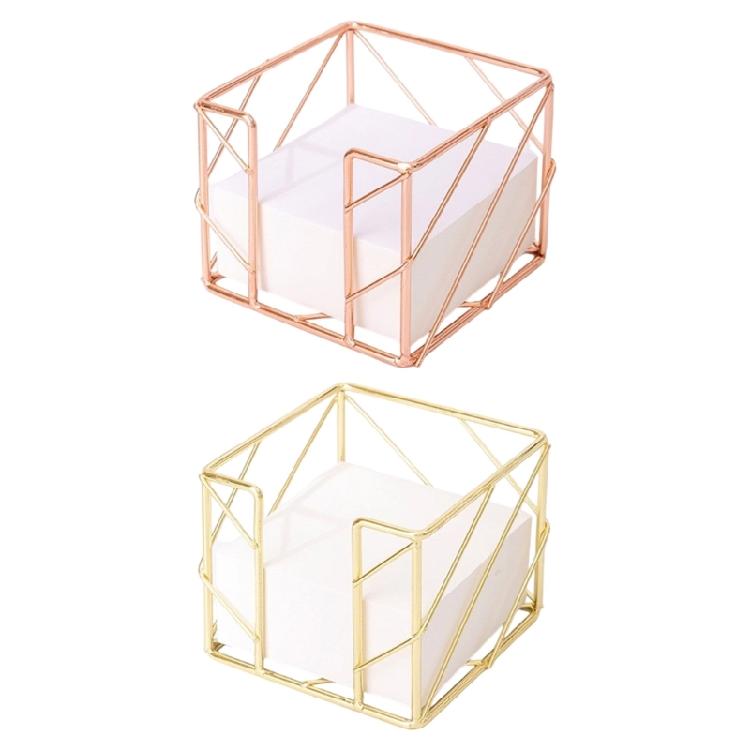 Sturdy Hollow Out Design Metal Sticky Note Dispenser Holders Case With Compacts Design For Pens Pencils And Sticky Notes