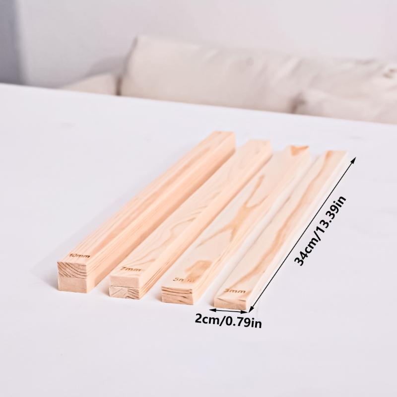 8-teiliges Set aus Holzplatten für Töpferwerkzeuge, 3/5/7/10 mm rechteckige Tonstabführungen für Töpferwaren, Polymerclay-Dickenführungsschienen aus Holz