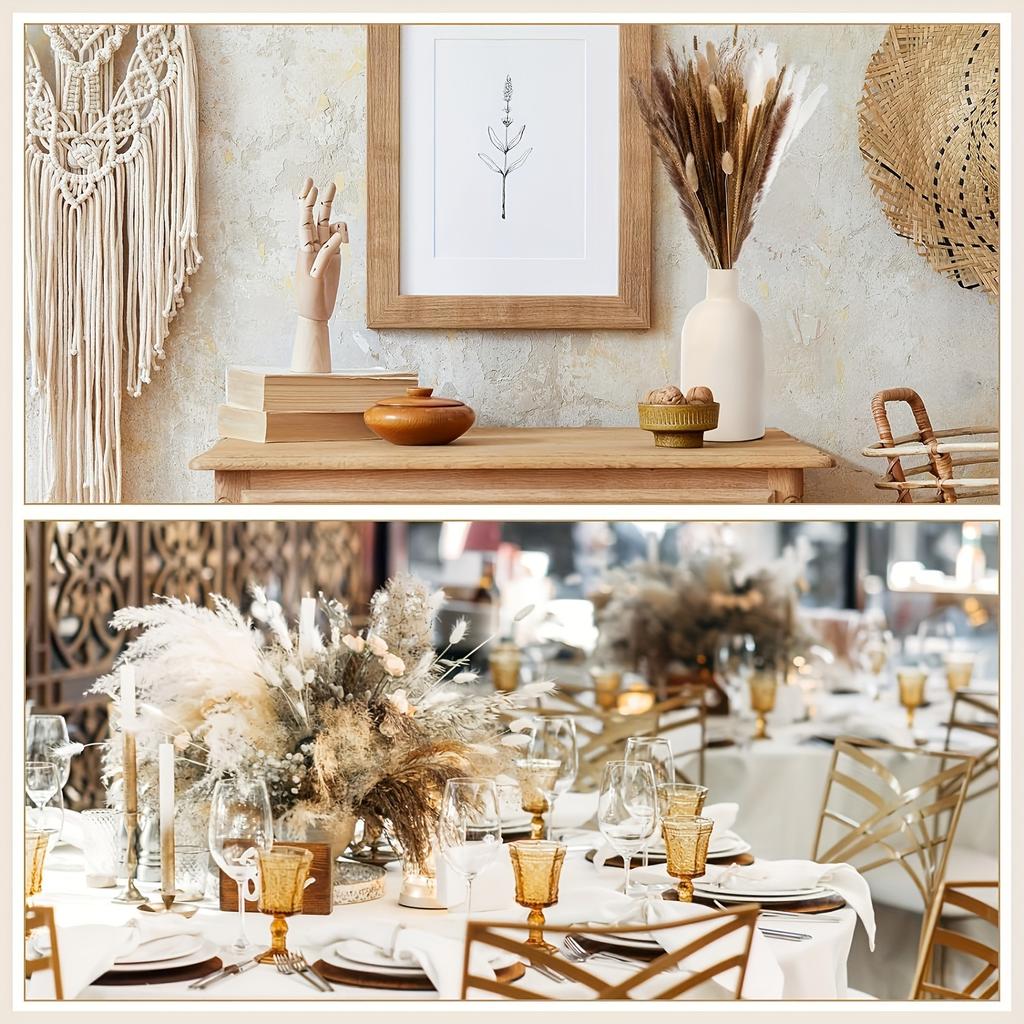 80Pieces Natural Dried Flowers Bouquet Home Decoration  Pampas Reeds Grass Rabbit Tails Bouquet Boho Home Arrangements