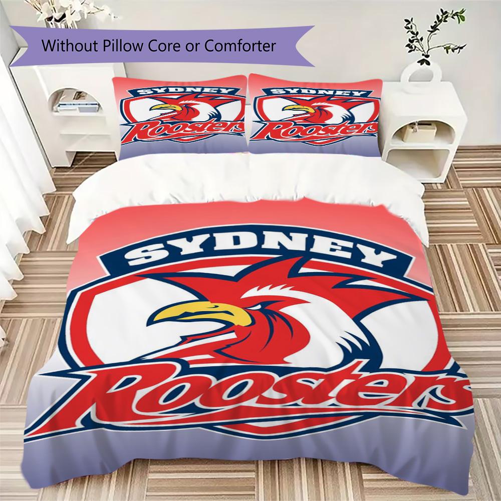 Sydney Red & White Eagles Pattern Bedding,Quilt Set Quilt Cover Pillowcase Home Birthday Gift (1*duvet Cover+2*pillowcase,without core)ZSJT0917399