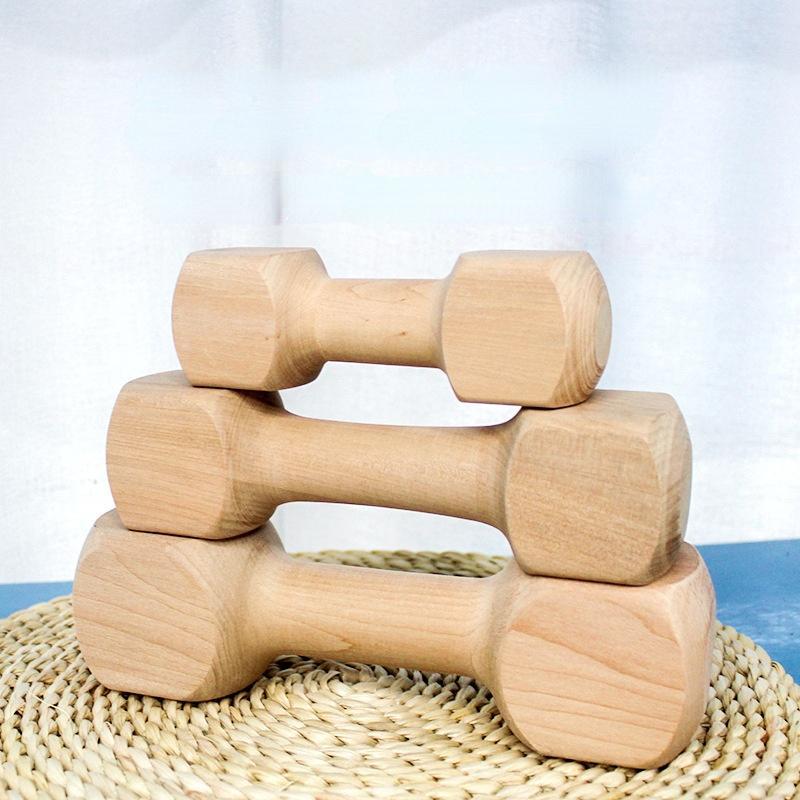 Fuuny Safe And Durable Chew Dumbbell Dog Toy Durable Real Wood Dog Chew Bone Toy For Dogs Suitable Home Pet Supplies