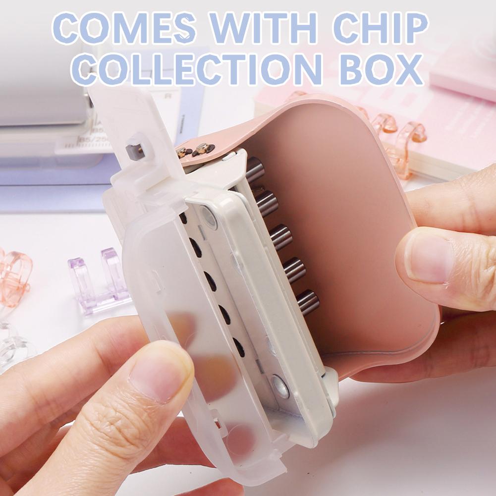 5 Hole Punch With Scale Lines,Multi-Purpose Portable Holes Punch Aid,Scrapbook Hole Puncher,For Scrapbooks Paper