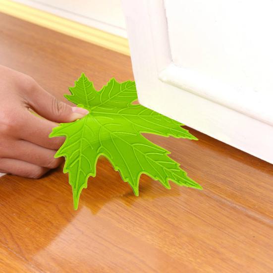 Green Maple Leaf Door Stopper Wedge 3D Printed Simulation Leaf Model Windproof Anti-collision Carpet Tile Concrete Wooden Floor Decorative Doorstop